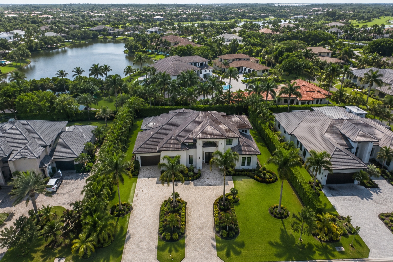 Aerial view of estate property
