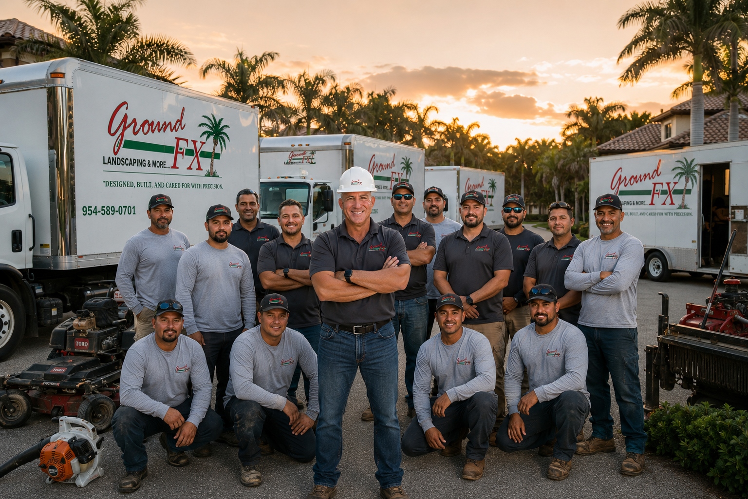 The Ground FX team at sunset